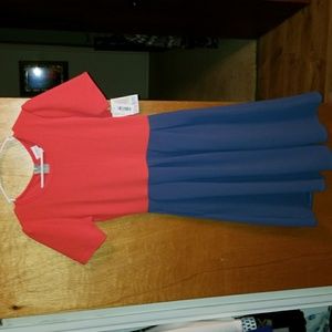 Brand New LulaRoe Amelia Coral and Pastel Blue